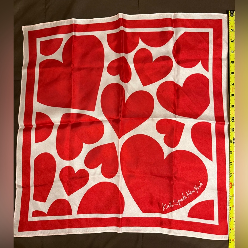 Kate Spade Red Heart Print Scarf - Picture 2 of 3